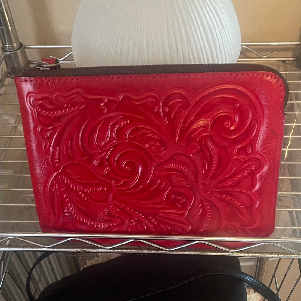 Patricia Nash Red Embossed Clutch